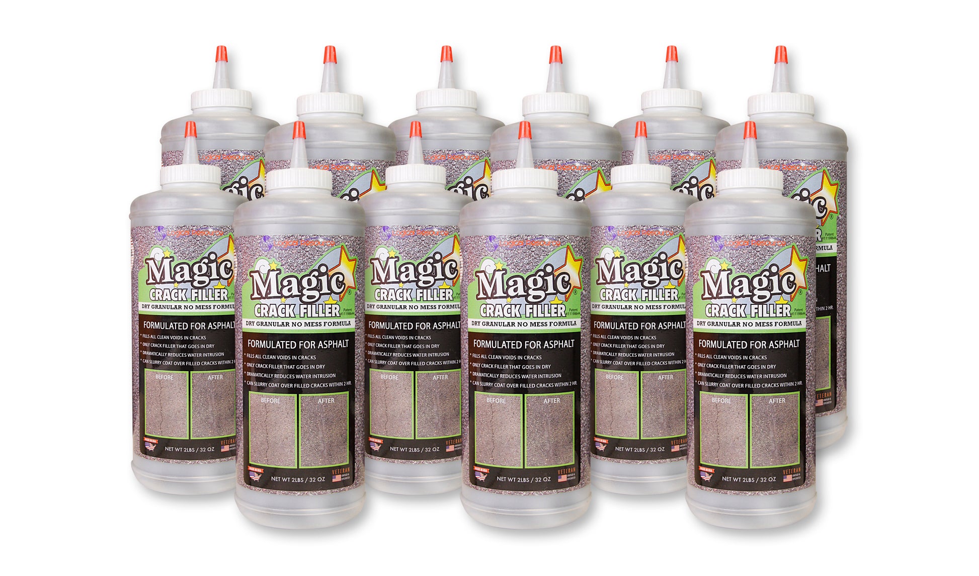 Magic Crack Filler Asphalt 2.5lb./40 oz. Bottle 12-Pack