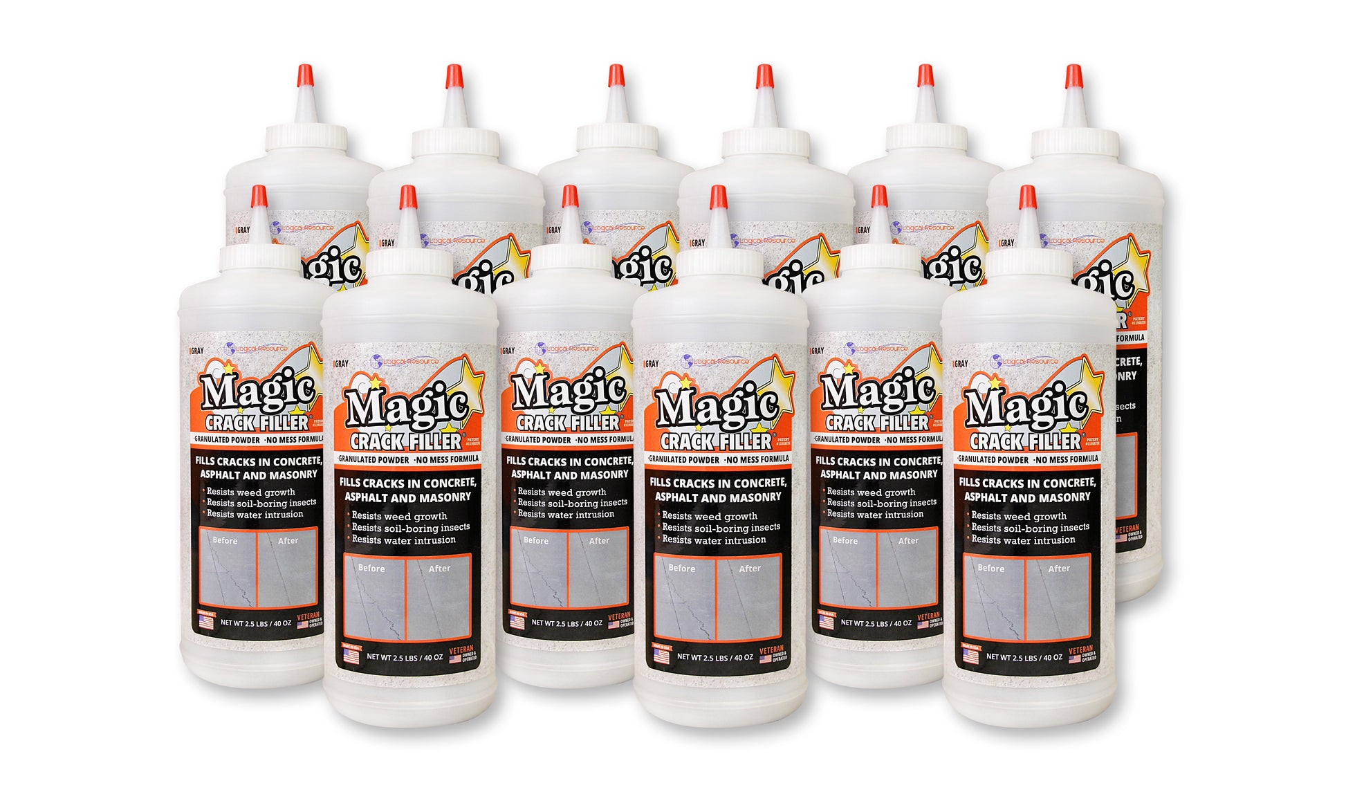 Magic Crack Filler Gray 2.5lb./40 oz. Bottle 12-Pack