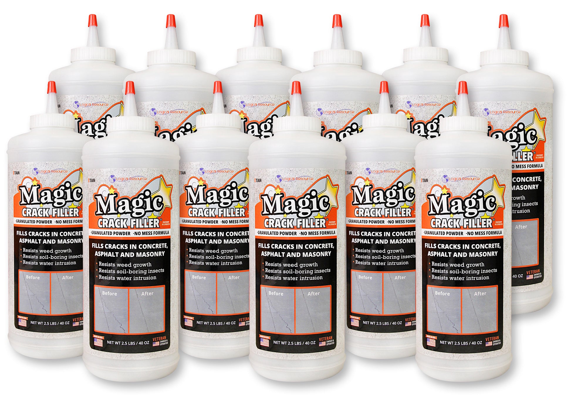 Magic Crack Filler Tan 2.5lb./40 oz. Bottle 12-Pack