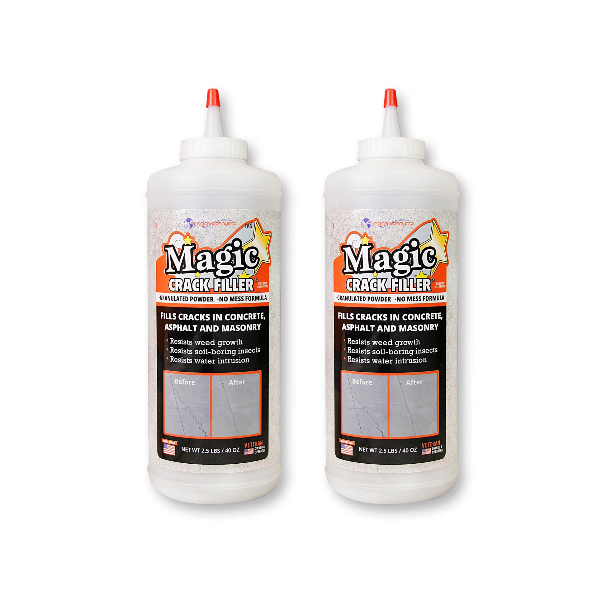 Magic Crack Filler Tan 2.5lb./40 oz. Bottle 2-Pack