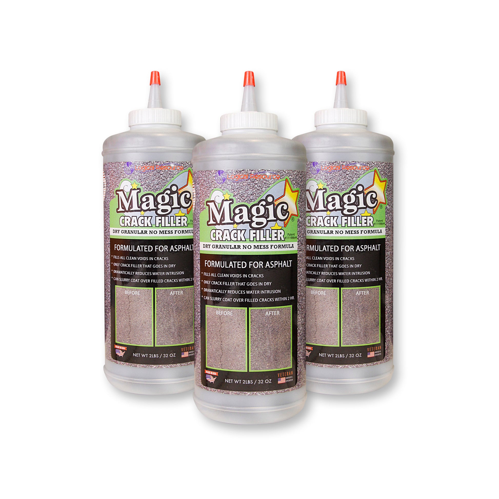 Magic Crack Filler Asphalt 2.5lb./40 oz. Bottle 3-Pack