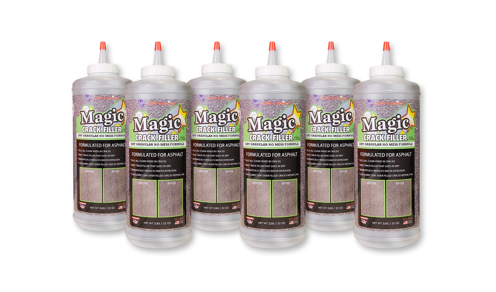 Magic Crack Filler Asphalt 2.5lb./40 oz. Bottle 6-Pack
