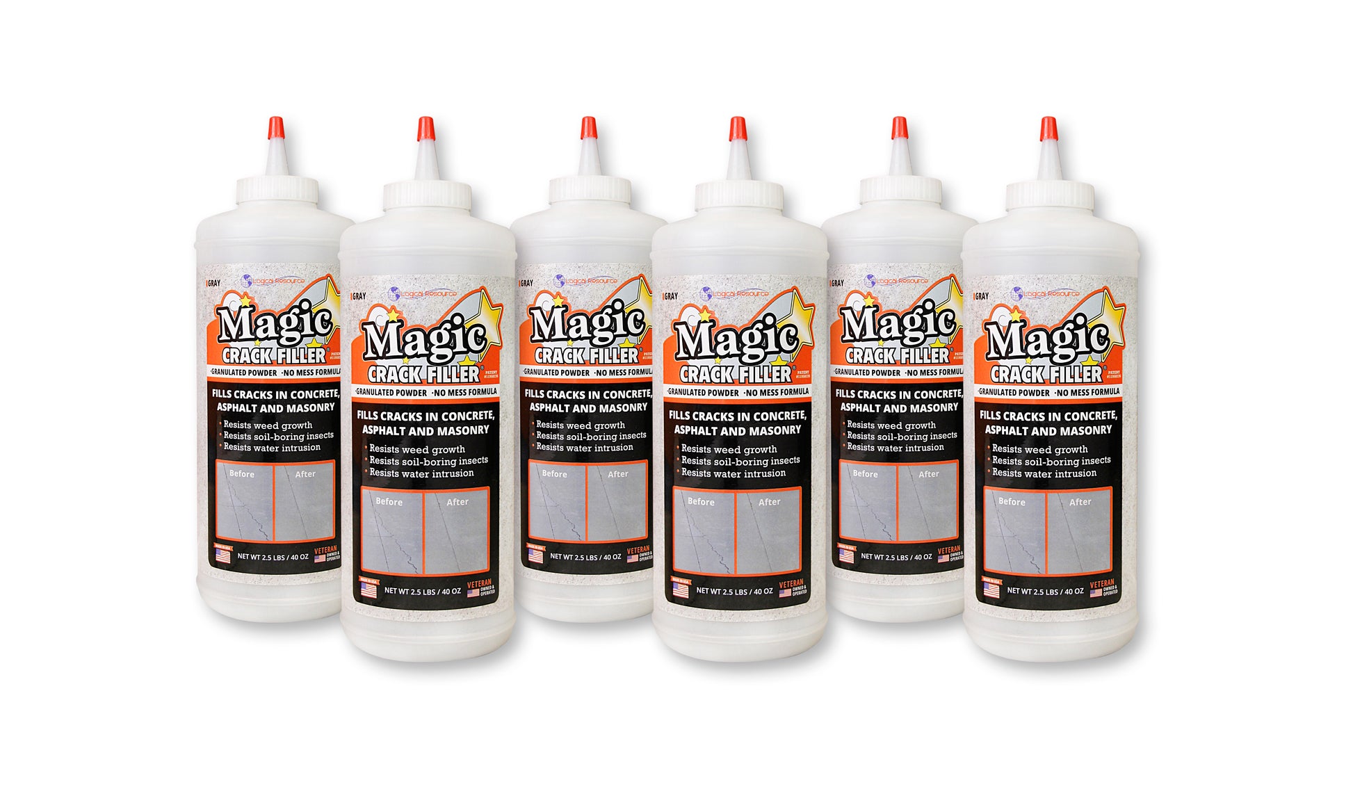 Magic Crack Filler Gray 2.5lb./40 oz. Bottle 6-Pack